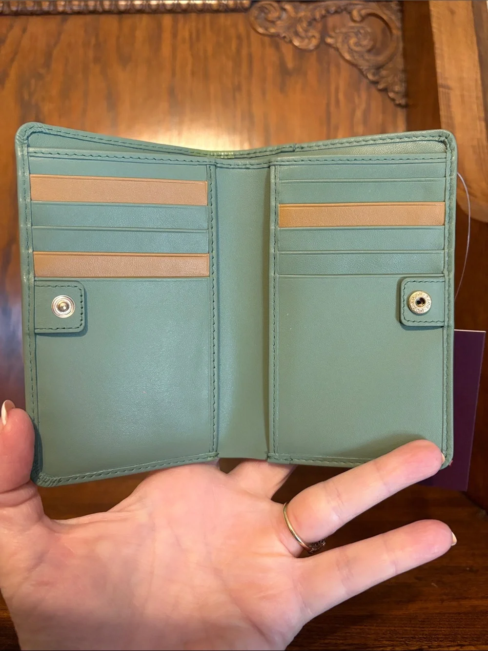 NWT-Radley London-Lunar New Year-Med Bifold Wallet-Horse Appliqué-Pistachio-$108